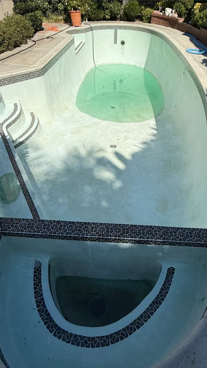 Pool surface after acid wash restoration in Huntington Beach, CA
